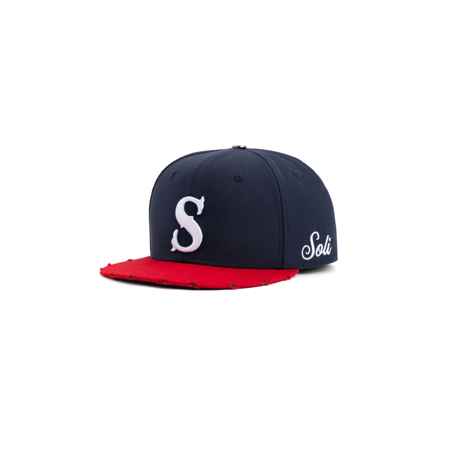 Soli Distressed Fitted Hat - Braves